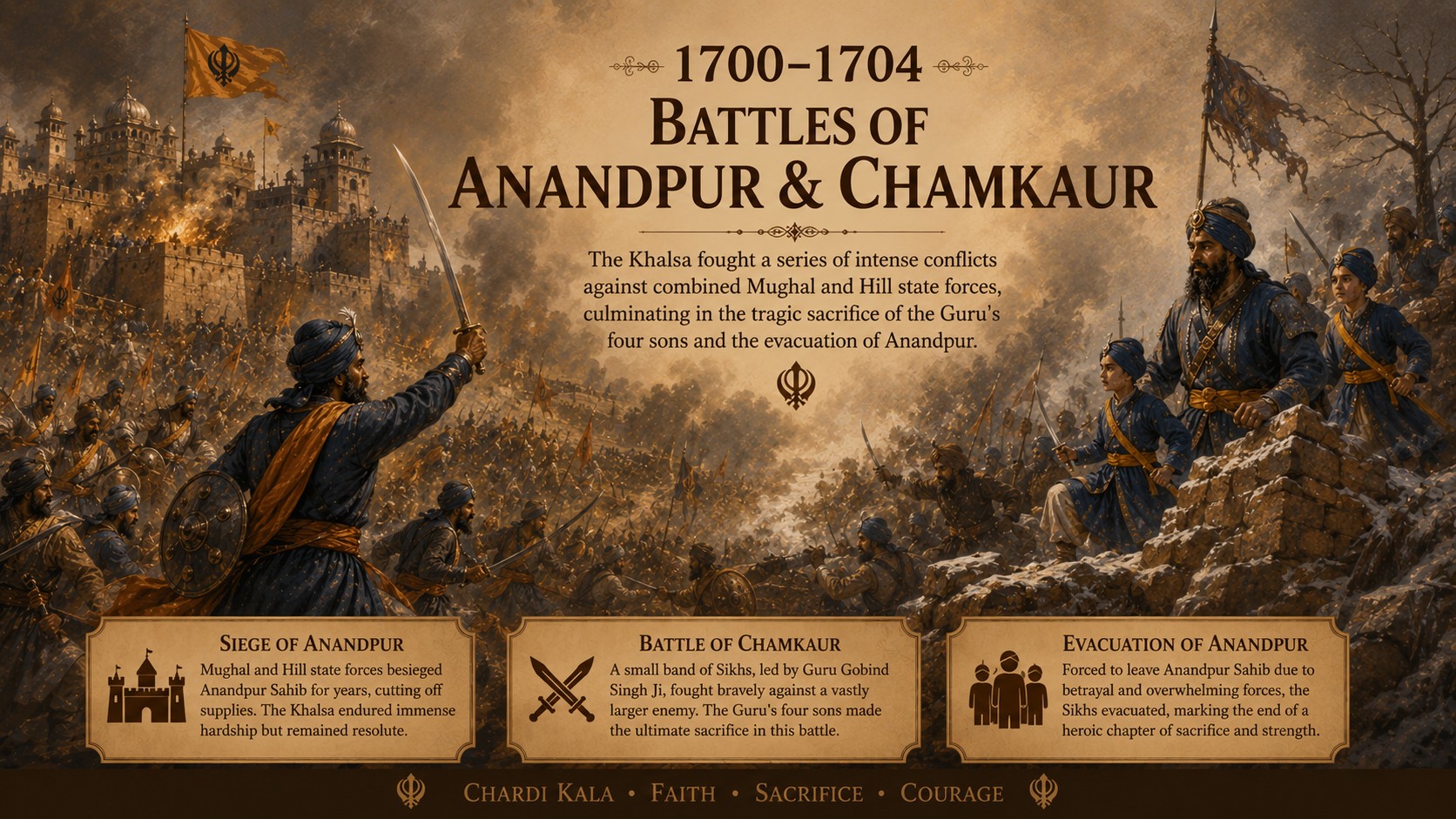 1700–1704 Battles of Anandpur & Chamkaur